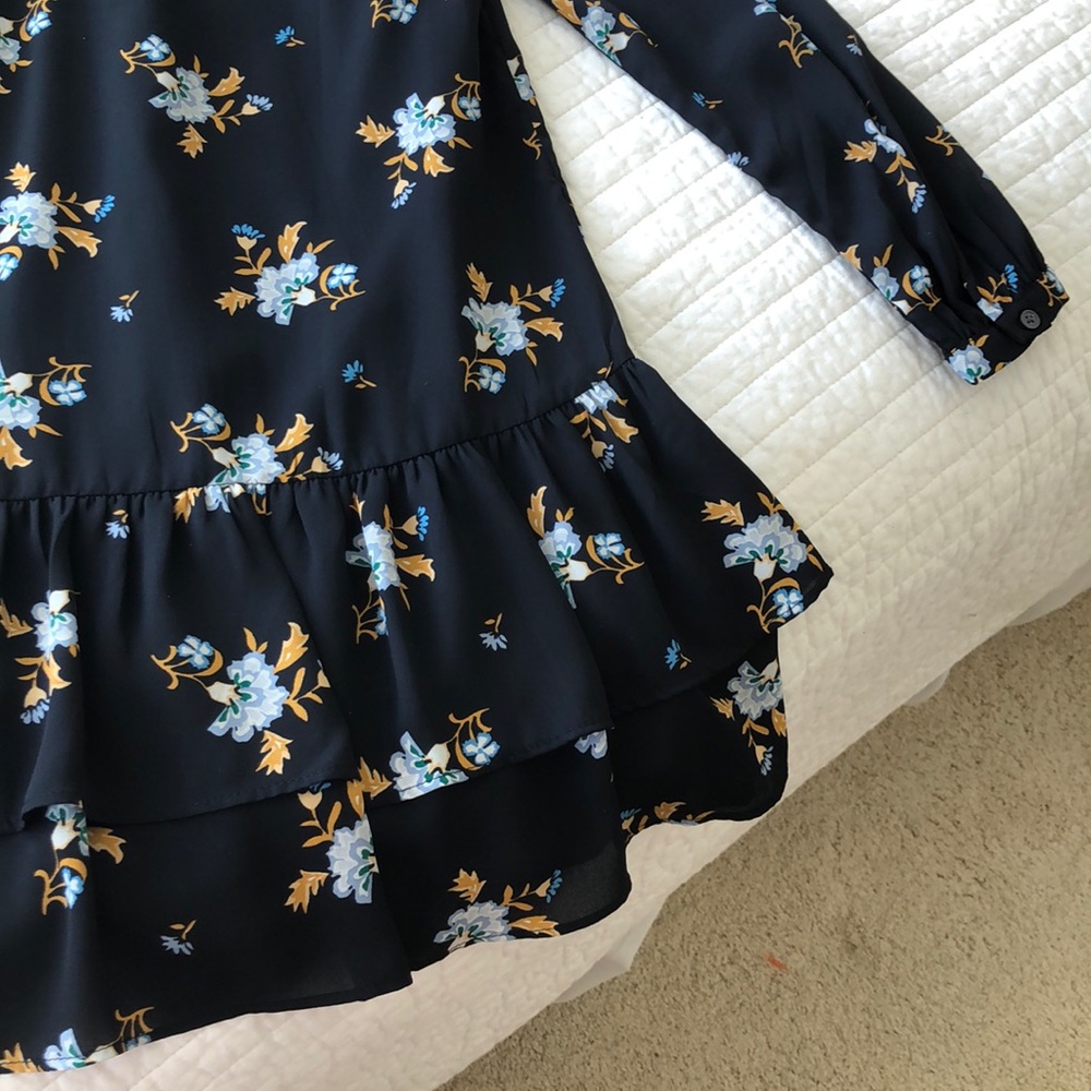 Loft Navy Ruffle Dress - Picture 6 of 7